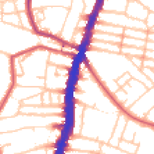 Daytime road noise heatmap for SW16 1DG