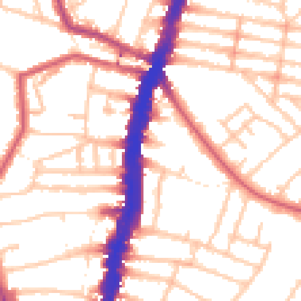 Daytime road noise heatmap for SW16 1DJ