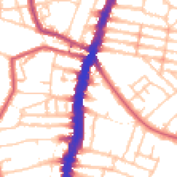 Daytime road noise heatmap for SW16 1DS