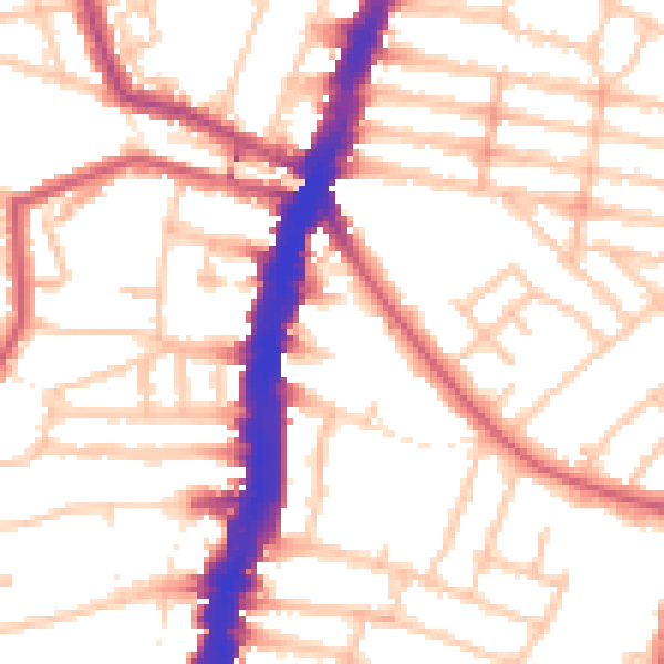 Daytime road noise heatmap for SW16 1EA