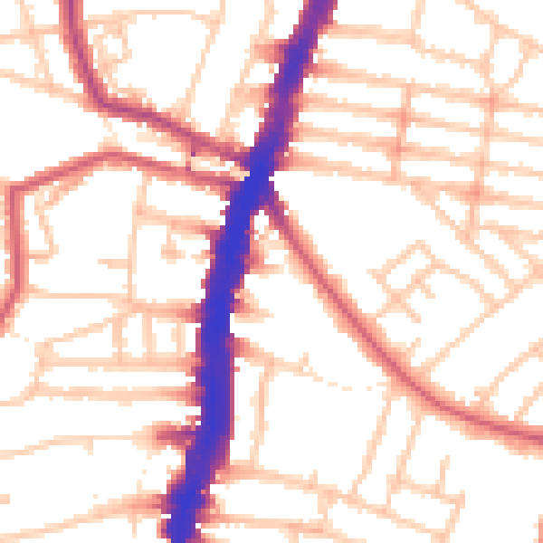 Daytime road noise heatmap for SW16 1EE