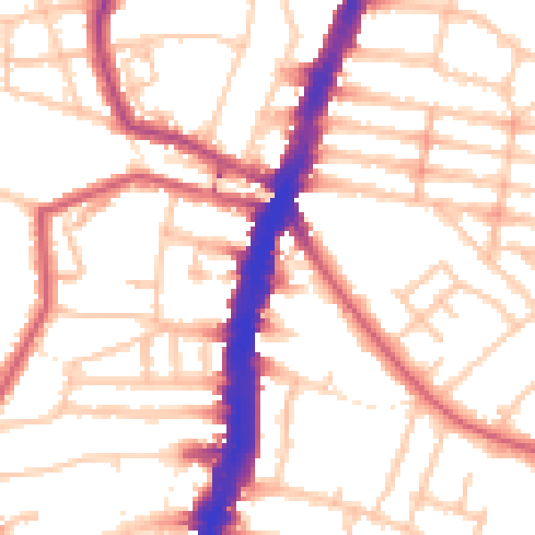 Daytime road noise heatmap for SW16 1EF