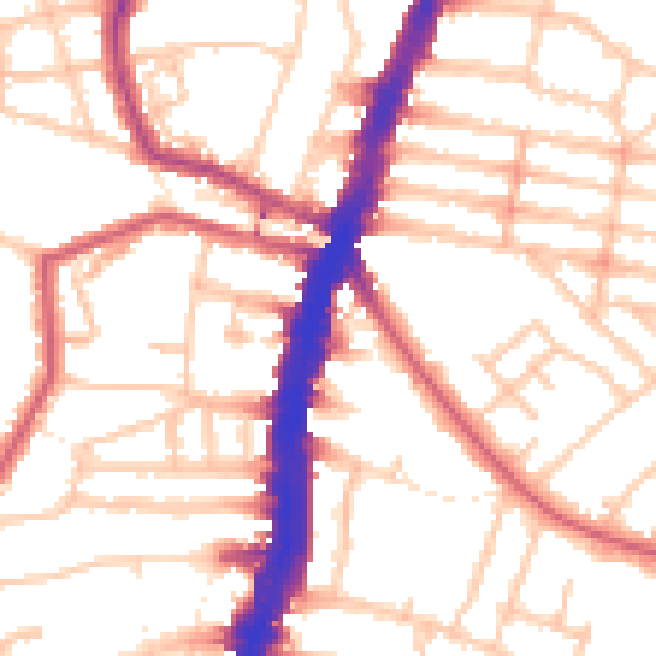Daytime road noise heatmap for SW16 1EH