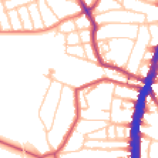 Daytime road noise heatmap for SW16 1EL