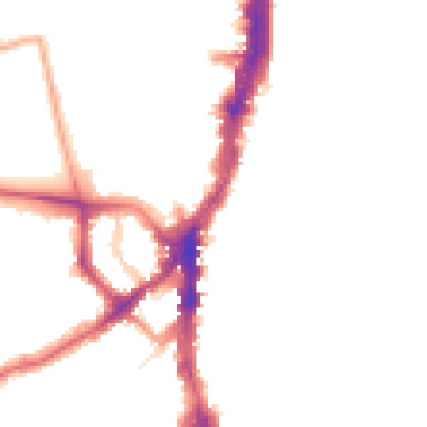 Night-time road noise heatmap for SW16 1HJ