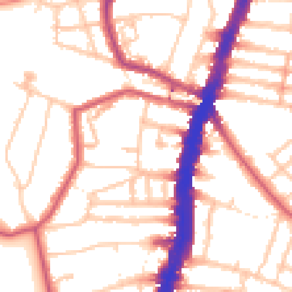 Daytime road noise heatmap for SW16 1NF