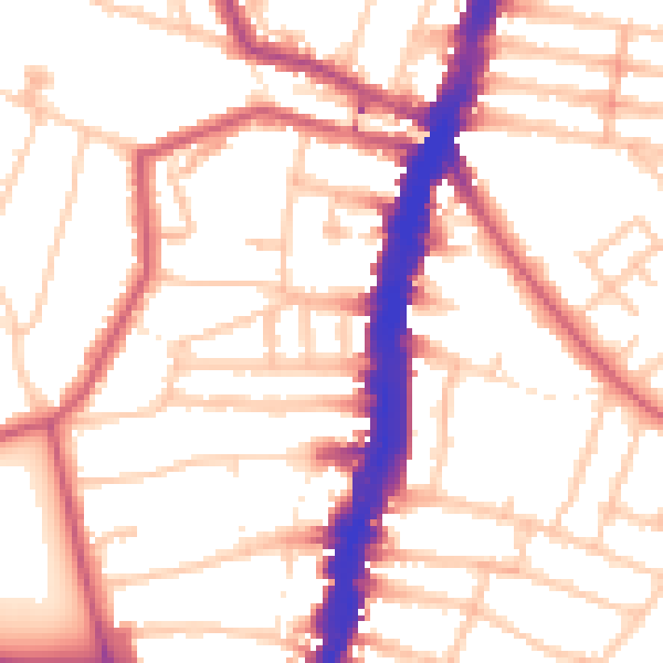 Daytime road noise heatmap for SW16 1NH