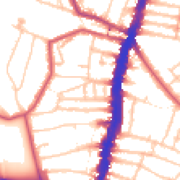 Daytime road noise heatmap for SW16 1NL