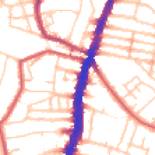 Daytime road noise heatmap for SW16 1NP
