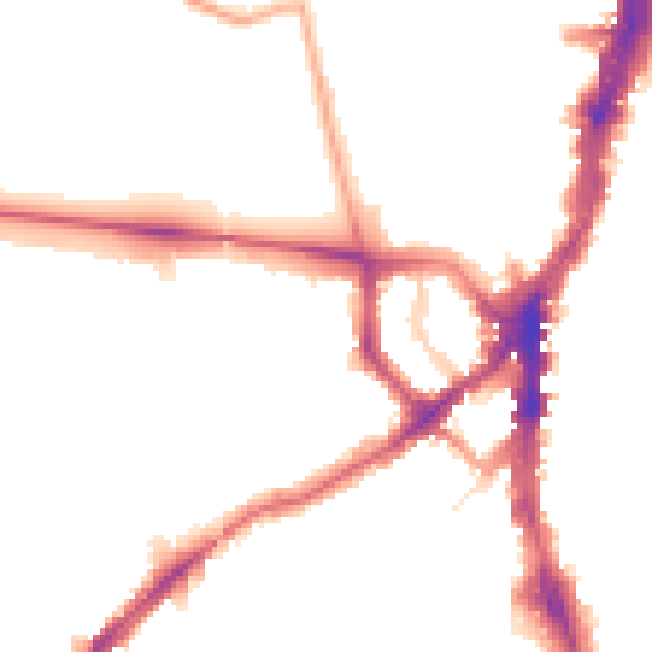 Night-time road noise heatmap for SW16 1QW