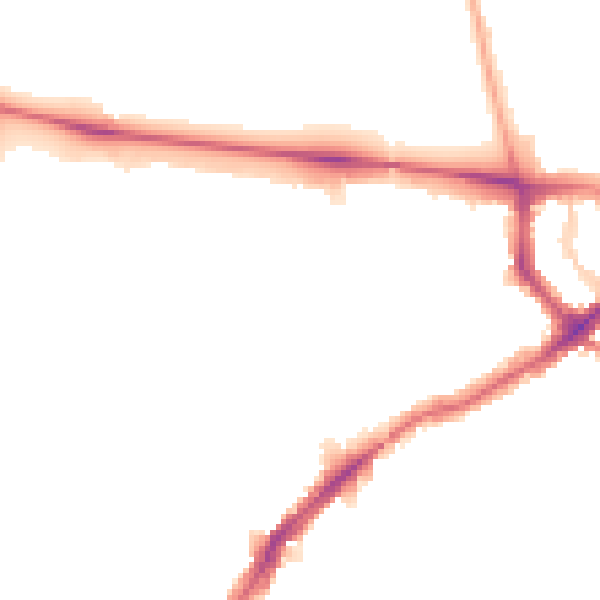 Night-time road noise heatmap for SW16 1TY