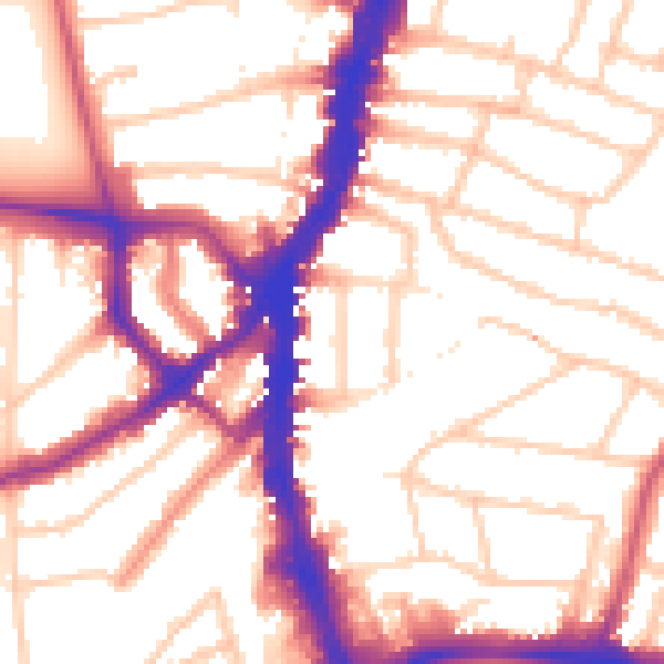 Daytime road noise heatmap for SW16 2BA