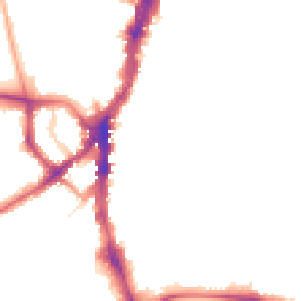 Night-time road noise heatmap for SW16 2BB