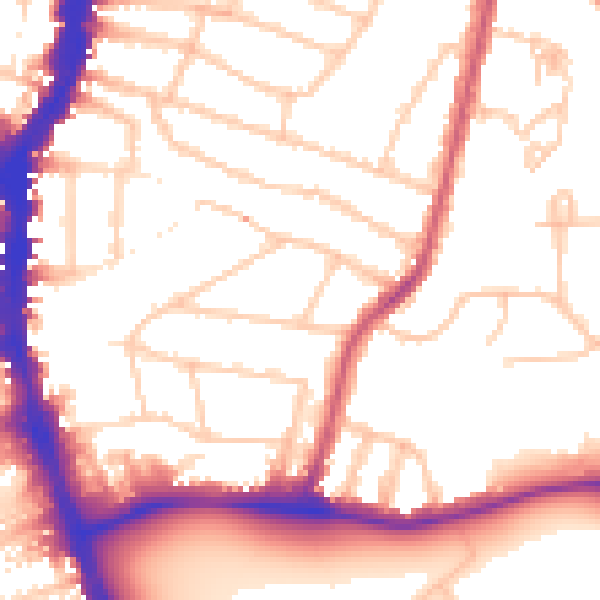 Daytime road noise heatmap for SW16 2DA