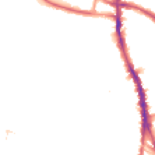 Night-time road noise heatmap for SW16 2HQ