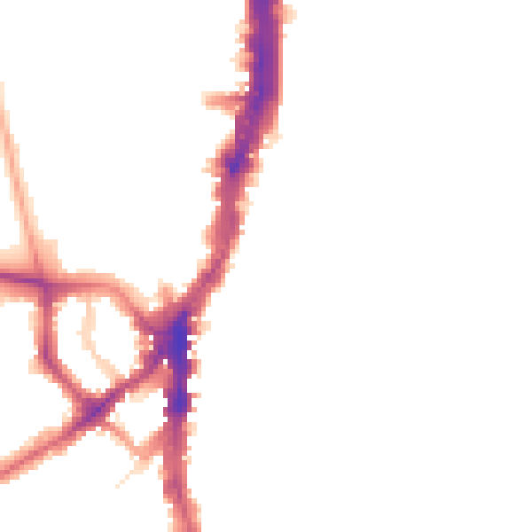 Night-time road noise heatmap for SW16 2UH
