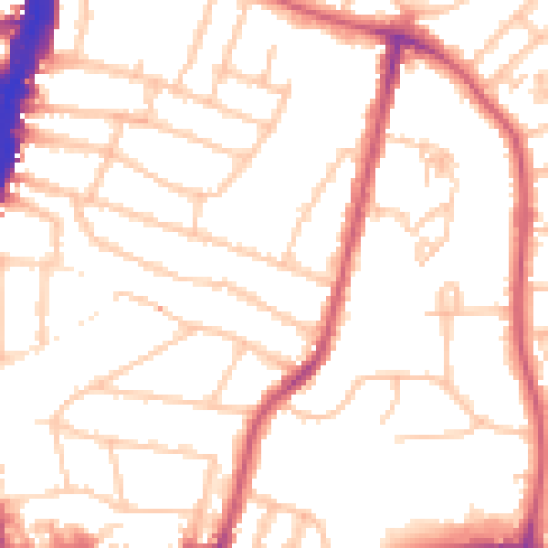 Daytime road noise heatmap for SW16 2UN