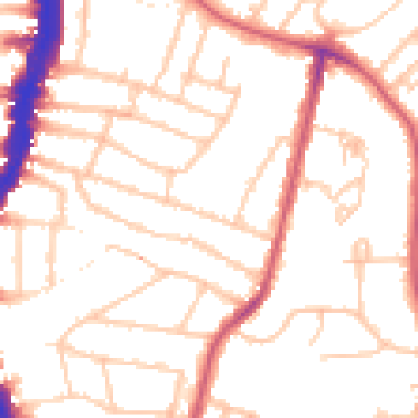 Daytime road noise heatmap for SW16 2UW