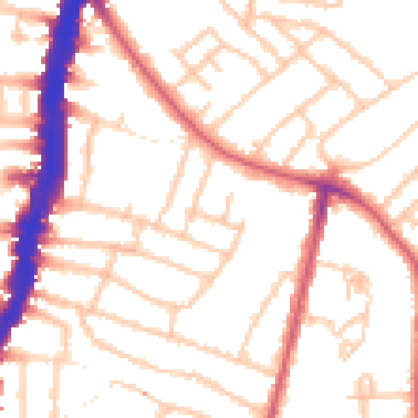 Daytime road noise heatmap for SW16 2XE