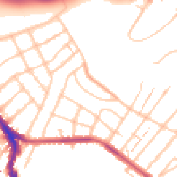 Daytime road noise heatmap for SW16 3AL
