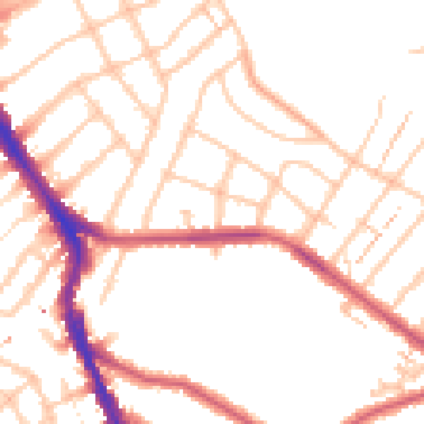 Daytime road noise heatmap for SW16 3BB
