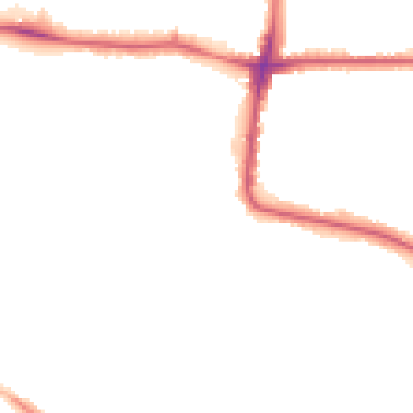 Night-time road noise heatmap for SW16 3ED