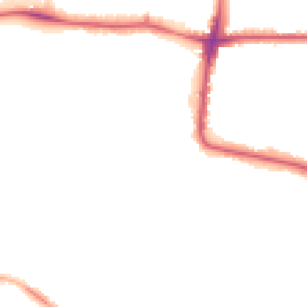 Night-time road noise heatmap for SW16 3ET
