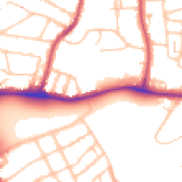 Daytime road noise heatmap for SW16 3HS