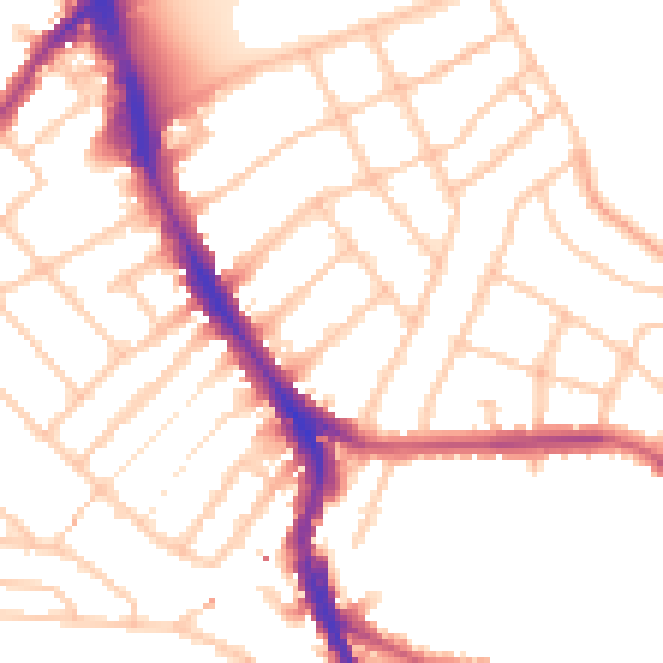 Daytime road noise heatmap for SW16 3NZ