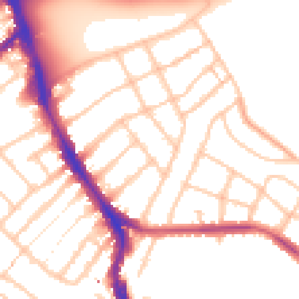 Daytime road noise heatmap for SW16 3PB