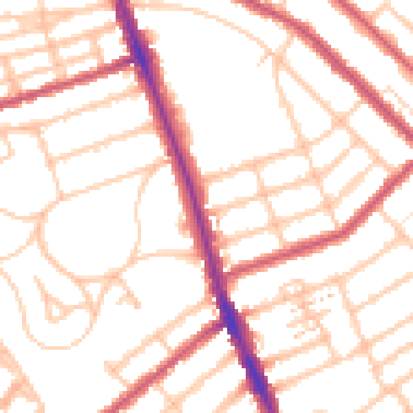 Daytime road noise heatmap for SW16 4DP