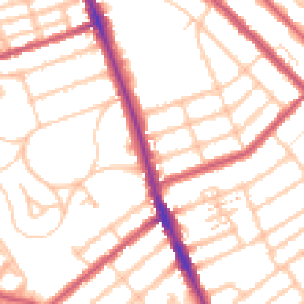 Daytime road noise heatmap for SW16 4DS