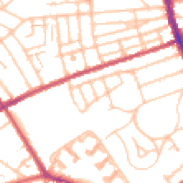 Daytime road noise heatmap for SW16 4JA