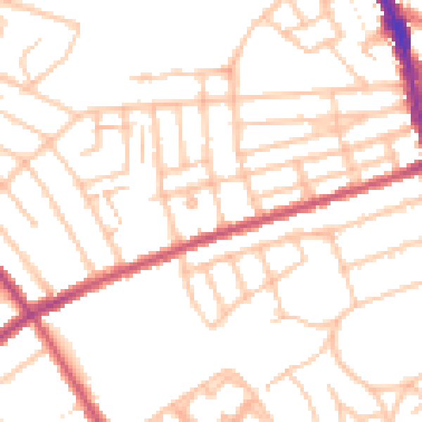 Daytime road noise heatmap for SW16 4TH
