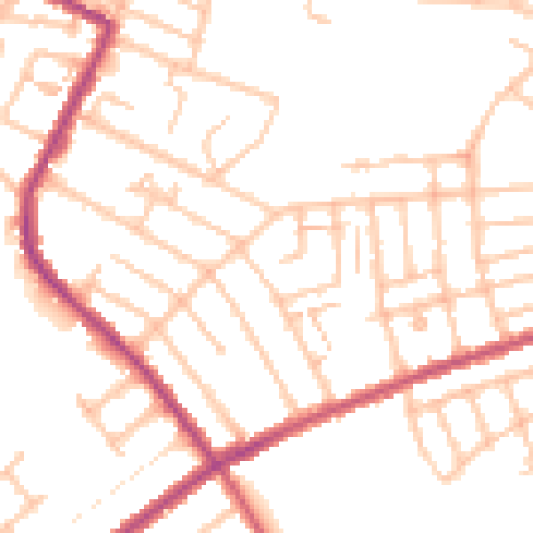 Daytime road noise heatmap for SW16 4UE