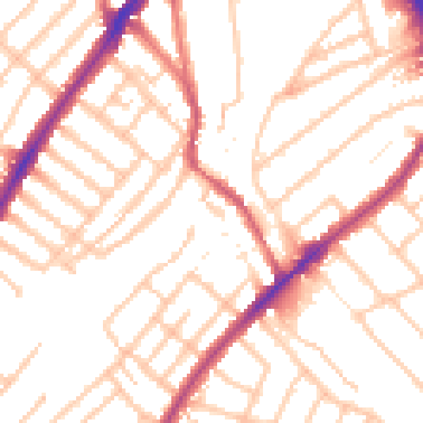 Daytime road noise heatmap for SW16 5BS