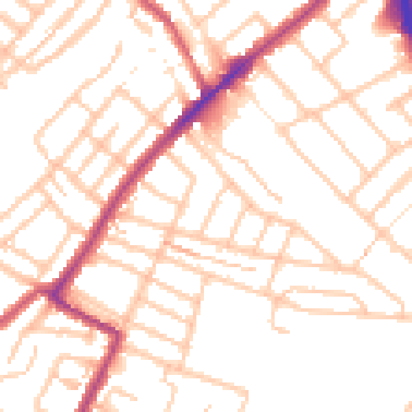 Daytime road noise heatmap for SW16 5DT