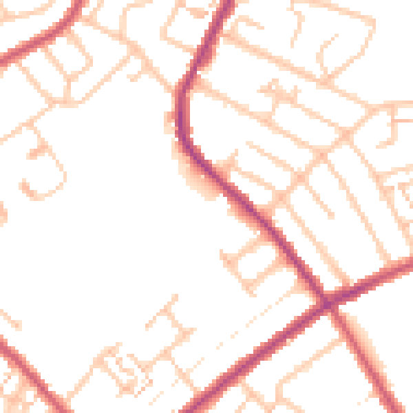 Daytime road noise heatmap for SW16 5FR