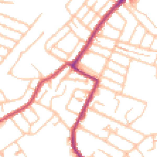 Daytime road noise heatmap for SW16 5HT