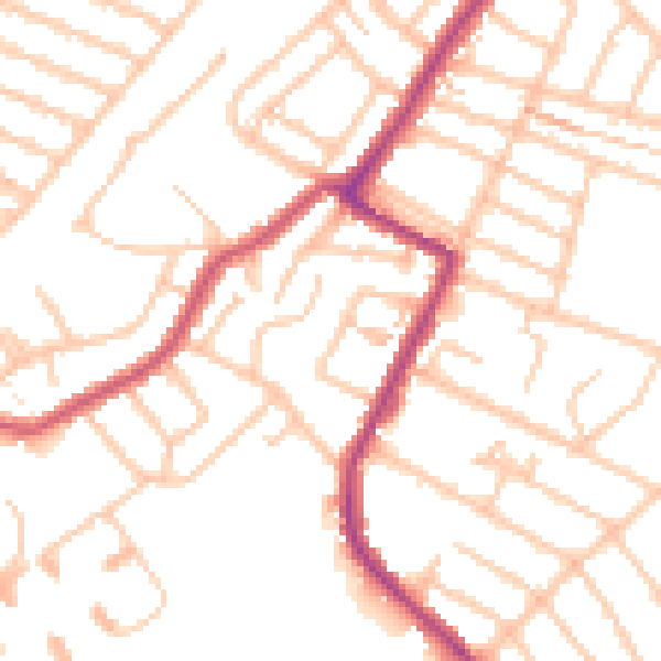 Daytime road noise heatmap for SW16 5JA