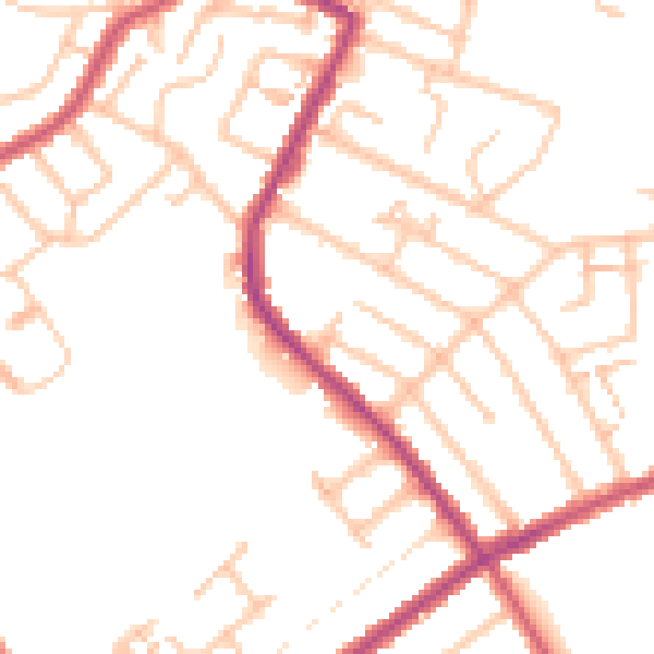 Daytime road noise heatmap for SW16 5JH