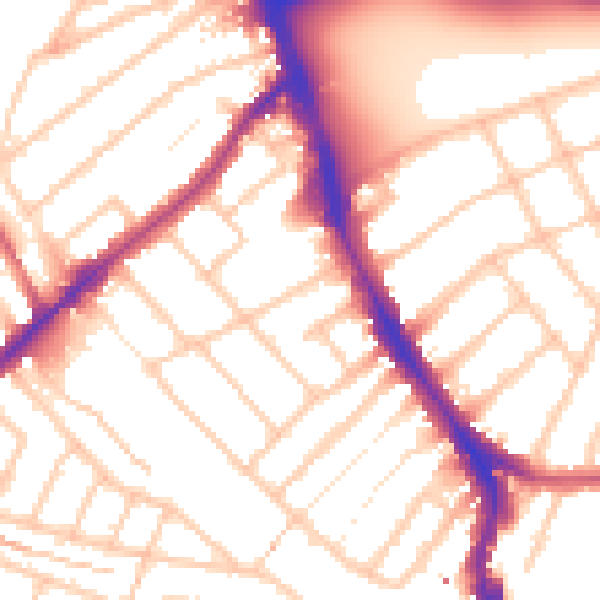 Daytime road noise heatmap for SW16 5LG