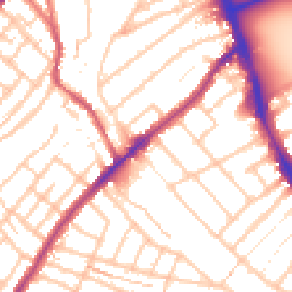 Daytime road noise heatmap for SW16 5SD
