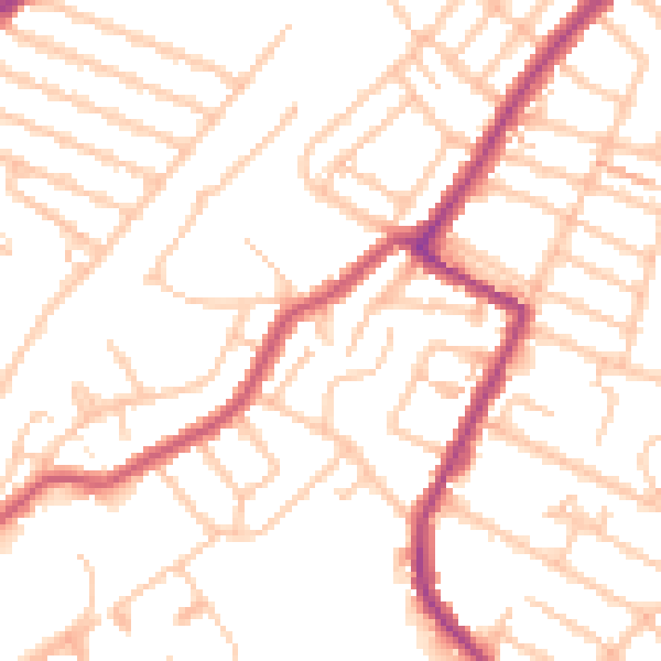 Daytime road noise heatmap for SW16 5TJ