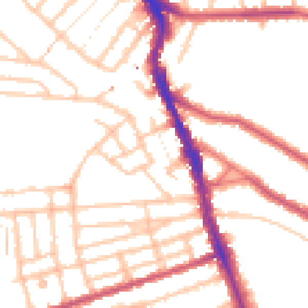 Daytime road noise heatmap for SW16 5TT
