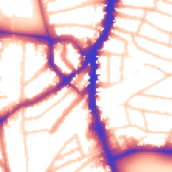 Daytime road noise heatmap for SW16 6AE