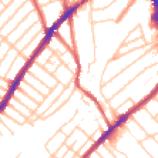 Daytime road noise heatmap for SW16 6BB