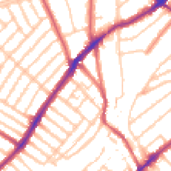 Daytime road noise heatmap for SW16 6BE