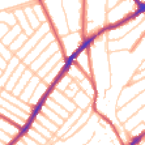 Daytime road noise heatmap for SW16 6BX