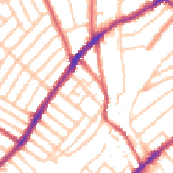 Daytime road noise heatmap for SW16 6DL
